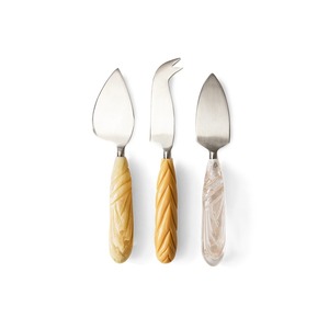 Minimalist Cheese Knife Set With Plastic Handles Matte Finish Party Use Elegant Stainless Steel Cheese Knife Set With Decorative - Product Image 1