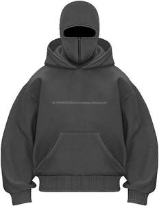 Sweat-shirt à capuche pour homme avec demi-fermeture éclair, double capuche, coupe-vent, veste de sport - Product Image 1