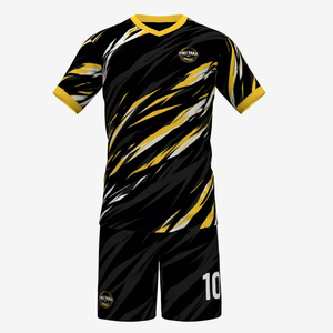 Uniforme de Fútbol Personalizado con Diseño a Cuadros/Letras, Venta al Por Mayor, Conjunto de Camiseta y Pantalones Cortos para Adultos, de Secado Rápido, Sublimado y Transpirable - Product Image 1
