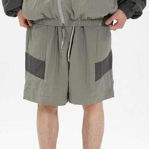 Custom Logo Button up Windbreaker Nylon Jacket Lightweight Shorts Running Summer Sweatsuit Jacket Jogging and Short Set Factory - Product Image 4