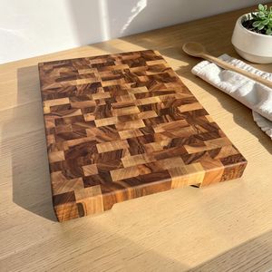 เขียงไม้พรีเมียมทำมือ บล็อกไม้เนื้อแข็งแบบ End Grain หนา 1.5 ซม. รูปทรงสี่เหลี่ยมผืนผ้า ใช้กับเครื่องล้างจานได้ เป็นมิตรกับสิ่งแวดล้อม - Product Image 5