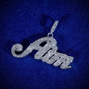 Custom Hip Hop <b>Initial</b> <b>Pendant</b> VVS Moissanite Diamonds 925 Sterling <b>Silver</b> Rose Gold Plated Iced Out Unisex Jewelry Gift - Product Image 6