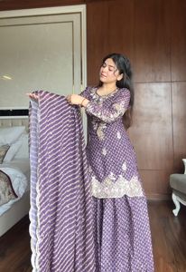 Salwar Kameez bordado con lentejuelas, traje listo para usar hasta el suelo para mujer, ropa tradicional india y pakistaní. - Product Image 5