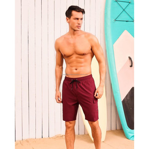 Séchage rapide grande taille hommes 2 en 1 court hommes plage short de bain imprimé imperméable maillot de bain avec poche - Product Image 3