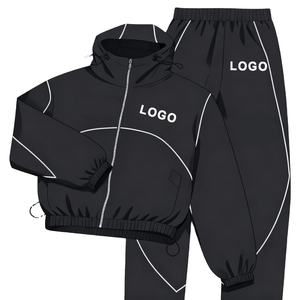 ชุดวอร์มผู้ชายแบบมีฮู้ด แจ็คเก็ตกันลมระบายอากาศสำหรับฤดูหนาว ผลิตโดยโรงงาน OEM รับผลิตตามแบบ พร้อมสกรีนลาย สีตามสั่ง สไตล์สตรีทแวร์ - Product Image 2