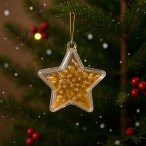 Ornamento a Stella Trasparente Ilan 8cm Decorazione Natalizia 1pz - Product Image 3