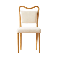 Chaise pliante en bois massif de style ferme classique avec revêtement en tissu velours, chaise de restaurant en bois de luxe moderne nordique