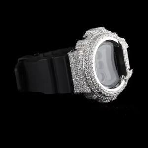 Elegante reloj digital estilo hip hop con bisel plateado y piedras brillantes para un look de joyería moderna y atrevida para hombres. - Product Image 3
