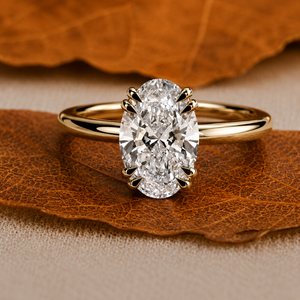 Premium 2 CT Oval Hidden Halo Lab Grown Diamond Engagement <b>Ring</b> IGI Certified 14K Solid Gold E Color Luxury <b>Wedding</b> Anniversary - Product Image 1