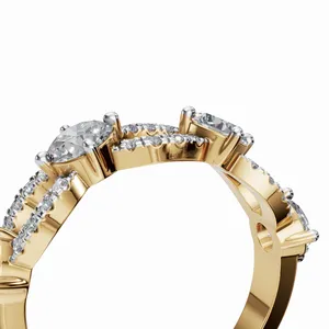 Anillo de Diamante Cultivado en Laboratorio Infinite Grace, Corte Redondo, Oro Amarillo de 18K, Anillo de Lujo para Mujer, Certificado IGI, para Exportación al por Mayor desde India - Product Image 5