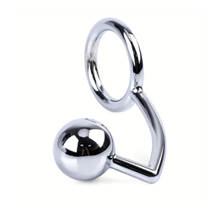 Anillo para Pene de Metal Plateado con Tapón y Bola, Impermeable, Ajustable, Accesorio Íntimo para Adultos, para Estimulación - Product Image 1