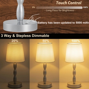 Modern design <b>Silver</b> <b>Table</b> Lamp Luxury Textured Metal Base White Fabric Shade Elegant <b>Bedside</b> Nightstand Light Home Decor Accent - Product Image 4