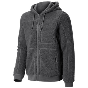 Men's Stand Collar <b>Fleece</b> <b>Jacket</b> Zipper Front Solid Color Warm Winter Casual Thick Cotton <b>Lining</b> Regular Fit 100% Wool - Product Image 1