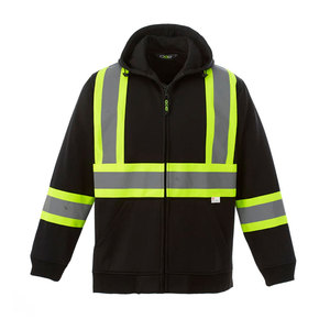 Men's Winter Reflective High Visible Jacket Hooded Jacket Construction Workwear Safety Jacket With Waterproof Zipper Pockets - Product Image 4