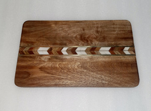 Planche à fromage rectangulaire en bois éco-stylisée en résine époxy sans danger pour les aliments, blocs à découper pour légumes, fromage, charcuterie - Product Image 5