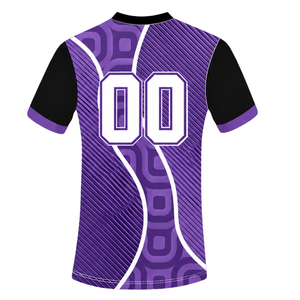 Conjunto de Pantalones Cortos y Camiseta de Rugby Morado y Negro, Cuello en V, Diseño Geométrico, Uniforme de Equipo Personalizado, Ropa Deportiva Transpirable para Entrenamiento - Product Image 4