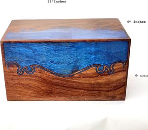 Resin Keepsake <b>Boxes</b> | Indian wood cremation urn | impex designs | Wooden Cremation urn | Keepsake wooden rosewood urn box | - Product Image 2