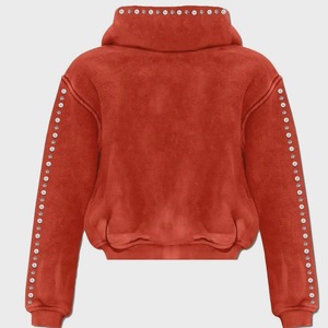 Custom Vintage Acid Wash <b>Black</b> Oversized Hoodie Rhinestone Studded Streetwear Pullover Hoodie for Men and Women - Product Image 4
