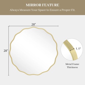 Stylish Curved Edge Round Mirror Suitable For Bathroom Vanity And Dressing Area Enhances Daily Grooming Space From India - Product Image 4