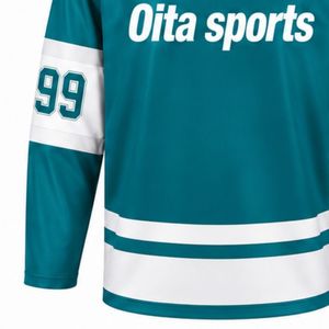 Maillot de hockey sur glace pour homme, bleu sarcelle, manches longues, en polyester, pour l'entraînement et les matchs, vêtements de sport - Product Image 6