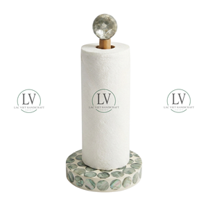 Porte-rouleau de papier en bois et nacre fait main, élégant support pour essuie-tout, décoration festive pour Pâques, vente en gros du Vietnam - Product Image 4