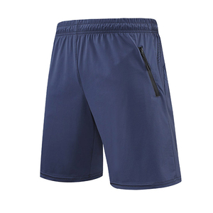 <b>Men's</b> Solid Color Quick Dry Sport <b>Shorts</b> With <b>Zip</b> <b>Pockets</b> Drawstring Waist Mid Length Athletic Wear By ASKIM IMPEX - Product Image 3