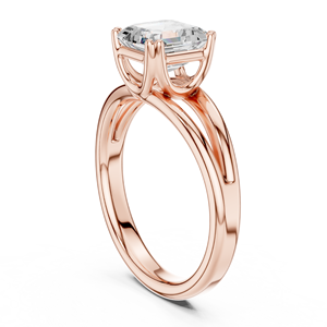แหวนแต่งงานเพชรแล็บโกรว์ทรง Asscher น้ำหนัก 2.00 กะรัต ระดับ E VS1 พร้อมใบรับรอง IGI ทองคำแท้ 14k แบบแยกก้าน ขายดี - Product Image 6