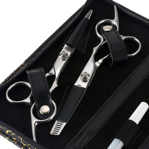 Wholesale Professional Sharp Stainless Steel <b>Barber</b> Scissor <b>Set</b> Black Razor Hair Thinning Shears Hair Cutting Salon Kit for - Product Image 5