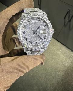 Reloj de Diamantes Moissanite VVS Totalmente Cubierto de Piedras Brillantes, Estilo Antiguo, Hip Hop, Mecánico, de Acero Inoxidable, Resistente al Agua, de Alta Calidad - Product Image 4