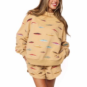 Miami Unisex Cotton Fleece Crew <b>Neck</b> <b>Mock</b> <b>Neck</b> Sweatshirt Custom Greek Chenille Patch Embroidery - Product Image 3