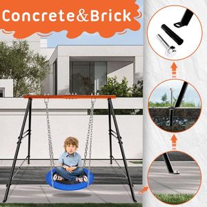 Columpio de porche para interior y exterior con soporte para silla de hamaca, solo estructura de columpio para patio trasero, carga máxima 550 libras - Product Image 4