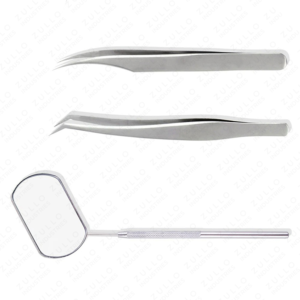 Premium Stainless Steel Eyelash Extension Tweezers Set with Handheld Mirror for Volume <b>Lash</b> Application Precision <b>Kit</b> - Product Image 4