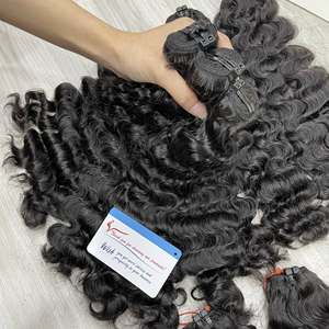 VENTE FLASH!!! Paquet de cheveux bruts Fuzz Curly Trame Extensions de cheveux Couleurs noires 100% cheveux humains vietnamiens - Product Image 1