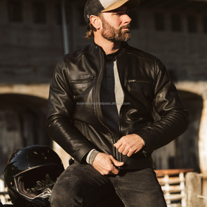 Chaquetas de cuero de alta calidad Invierno Puffer Collar Classic Quick Dry Mens Chaqueta de cuero genuino para hombres - Product Image 5