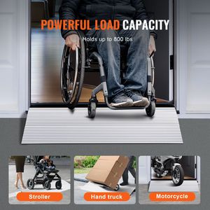 Rampa per Soglia Porta in Alluminio da 2 Pollici, Capacità di Carico 800 Libbre, Dispositivo Ausiliario per Sedie a Rotelle, Rampa Regolabile per Porte - Product Image 5