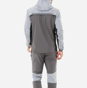 Survêtement de sport imperméable à capuche en nylon coupe-vent pour homme, style parachute, pour la course et le jogging - Fournisseur en gros - Product Image 2