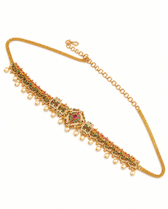 Chaîne de taille indienne pour mariée, Kamarbandh, ceinture de ventre, bijoux traditionnels de temple, vente en gros, chaînes de hanche pour sari, pour les cérémonies de mariage - Product Image 5