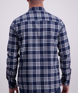 Camisa de Franela a Cuadros Azul Marino para Hombre, Manga Larga, con Botones, Informal, para Trabajo, con Doble Bolsillo en el Pecho, Nueva Camisa de Algodón 2026 - Product Image 5