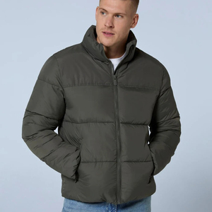 2026 Winter Custom Style Puffer Jackets Zipper Cotton Filling Stand Collar Front Logo Breathable Thick Outdoor Jacket Men - Product Image 1