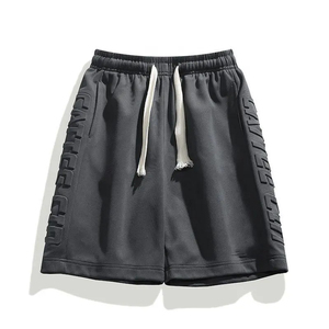 Shorts de bain pour hommes, design personnalisé, 3D embossé, 100% coton molletonné, fermeture éclair, broderie, style streetwear, écologiques - Product Image 2