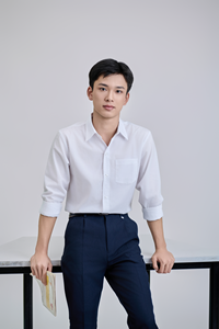 Chemise à manches longues blanche en polyester/coton pour enfants du collège, style vietnamien FMF, pour garçons et filles du secondaire, en stock - Product Image 5