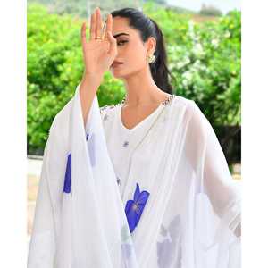 Ensemble de costume en mousseline de soie florale bleue suisse - Taille XS - Product Image 4