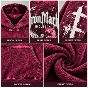 เสื้อฮู้ดผู้ชาย IronMark ทรงปกติ กันน้ำ ลายพรางบุขนแกะ ผ้าฝ้าย 100% ดีไซน์กระเป๋าสำหรับฤดูหนาว สีแดง - Product Image 6