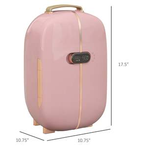 Portátil 0,4 Cu. Mini nevera Ft para cosméticos de belleza para el cuidado de la piel Refrigerador termoeléctrico en rosa con temporizador - Product Image 3