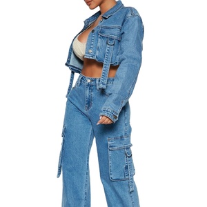 Chaquetas vaqueras de alta calidad al por mayor de último diseño para mujer, ropa informal, nuevas chaquetas vaqueras transpirables y conjunto de vaqueros OEM 2026 - Product Image 4