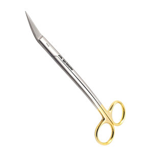 Dean Scissors 7 Inches Double Curved Gold Plated <b>Tungsten</b> Carbide Inserts Surgical Dental ENT Precision Operating Instruments - Product Image 4