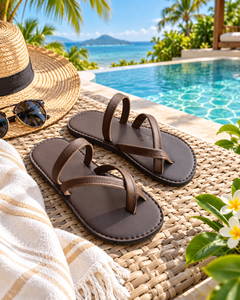 Sandalias Unisex Premium de Cuero Genuino Marrón y Negro con Tiras Cruzadas, Calzado Casual de Verano para Exteriores, Tallas 2-11, Venta al Por Mayor OEM - Product Image 5
