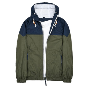 Vestes coupe-vent résistantes à l'eau à capuche en patchwork d'automne avec logo personnalisé d'usine pour hommes - Product Image 1