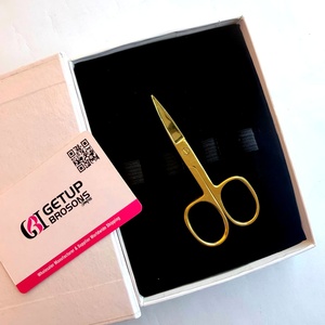 Ciseaux de beauté professionnels Getup Brosons Gold, en acier inoxydable, lame droite, pour sourcils, pour droitiers - Product Image 5