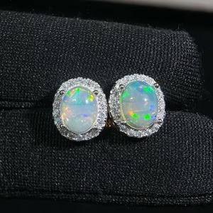 Mehrajuddin Gems 925 <b>Silver</b> Opal <b>Drop</b> <b>Earrings</b> Oval Shape Claw Setting Christian Luxury Women's Wedding Everyday Wear Jewelry - Product Image 6